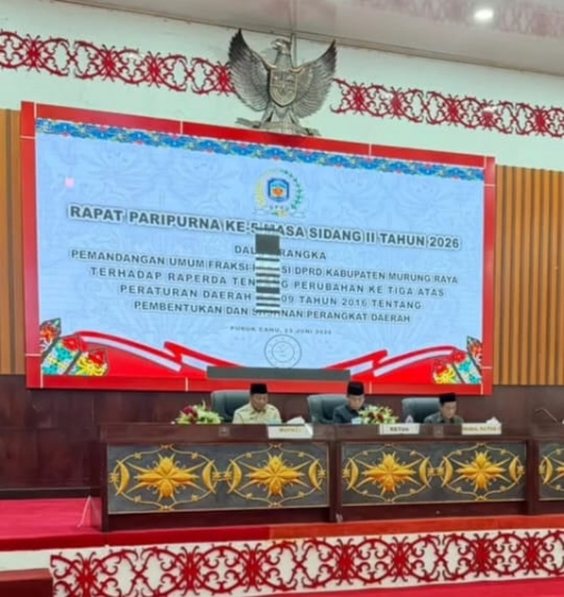 Paripurna Pemandangan Umum Fraksi-Fraksi DPRD Mura terhadap Ranperda tentang Perubahan Ketiga atas Perda Nomor 09 Tahun 2016 (foto: Maya)

