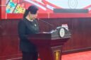 Anggota DPRD Murung Raya Tuti Marheni saat menyampaikan pandangan umum Fraksi Partai NasDem dalam rapat paripurna DPRD Murung Raya (foto: Maya)
