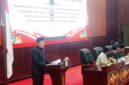 Anggota DPRD Kabupaten Murung Raya Sutrisno saat menyampaikan pandangan Fraksi PPP dalam rapat paripurna DPRD terkait Ranperda perubahan Perda Nomor 09 Tahun 2016 tentang pembentukan dan susunan perangkat daerah (foto: Maya)