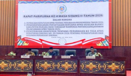 DPRD dan Pemkab Murung Raya Sepakati Ranperda Pertanggungjawaban APBD 2025 Menjadi Perda