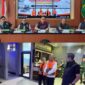PRESS RELEASE – Kepala Kejaksaan Negeri Barito Kuala Dr. Andrianto Budi Santoso, SH, MH didampingi jajaran saat menggelar konferensi pers terkait penetapan dan penahanan empat tersangka dugaan korupsi tata kelola keuangan PDAM Barito Kuala di Kantor Kejari Barito Kuala, Jumat (26/6/2026). (foto: istimewa)