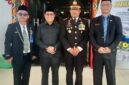 Ketua Komisi I DPRD Mura Rejekinoor (kiri dua) usai Upacara Peringatan HUT ke-80 Bhayangkara di halaman Kantor Bupati (foto: Maya)
