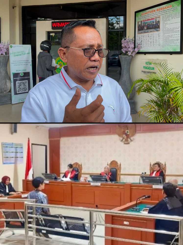 KASUS DUGAAN PENIPUAN BATU BARA – Kolase Komisaris PT Semesta Borneo Abadi (SBA), A Gafar Rehalat, dan suasana persidangan dugaan penipuan transaksi batu bara dengan terdakwa Richard Arief Muljadi di Pengadilan Negeri Banjarmasin satu Minggu lalu (Foto: Istimewa)