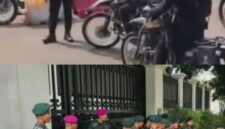 PENGAMANAN KETAT – Personel Brimob bersenjata lengkap disiagakan di Markas Polda Metro Jaya bersama kendaraan taktis menyusul pengamanan barang bukti perkara korupsi (atas). Sementara personel TNI melakukan pengamanan di rumah dinas Jaksa Agung Muda Tindak Pidana Khusus (Jampidsus) Kejaksaan Agung, Febrie Adriansyah, di Jakarta (bawah). (foto: kolase/berbagai sumber)