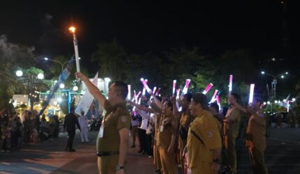 TAPTU dan Pawai Obor Meriahkan Peringatan HUT ke-81 Kemerdekaan RI di Kotabaru