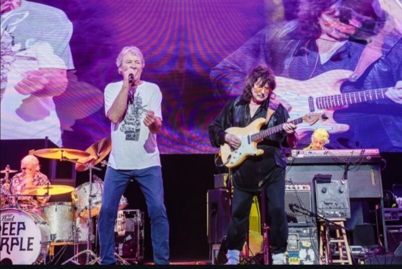 REUNI LEGENDA – Ian Gillan, Ritchie Blackmore dan Ian Paice serta Roger Glover (tak nampak di gambar ) kembali berbagi panggung bersama Deep Purple setelah 33 tahun terpisah  (Foto Tangkapan layar)