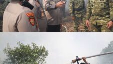 KARHUTLA KALSEL – Astamaops Polri Komjen Pol. Dr. Muhammad Fadil Imran, M.Si., bersama Kepala Staf Angkatan Laut (KSAL) Laksamana TNI Dr. Muhammad Ali meninjau langsung penanganan kebakaran hutan dan lahan (karhutla) di Guntung Damar, Banjarbaru, Kalimantan Selatan, Sabtu (22/8/2026) (Foto Humas Polda Kalsel)

