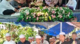 MAULID NABI – Peringatan Maulid Nabi Muhammad SAW pada 13 Rabiul Awwal 1448 H di kediaman H Junaidi, menghadirkan KH M Qomaruddin atau Guru Busu, Rabu (26/8/2026) siang. (foto: istimewa)