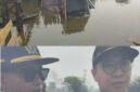 Ketua Komisi III  Kota Banjarmasin Muhammad Ridho Akbar, S.T.  (bawah ) bersama anggota DPRD Dapil Banjarmasin Selatan Nurrahman
saat meninjau langsung lokasi ambruknya Jembatan Saka Harang di Mantuil, Banjarmasin Selatan, Minggu (30/8/2026). Ia datang ke TKP kurang dari sejam setelah kejadian (Foto Mercy)