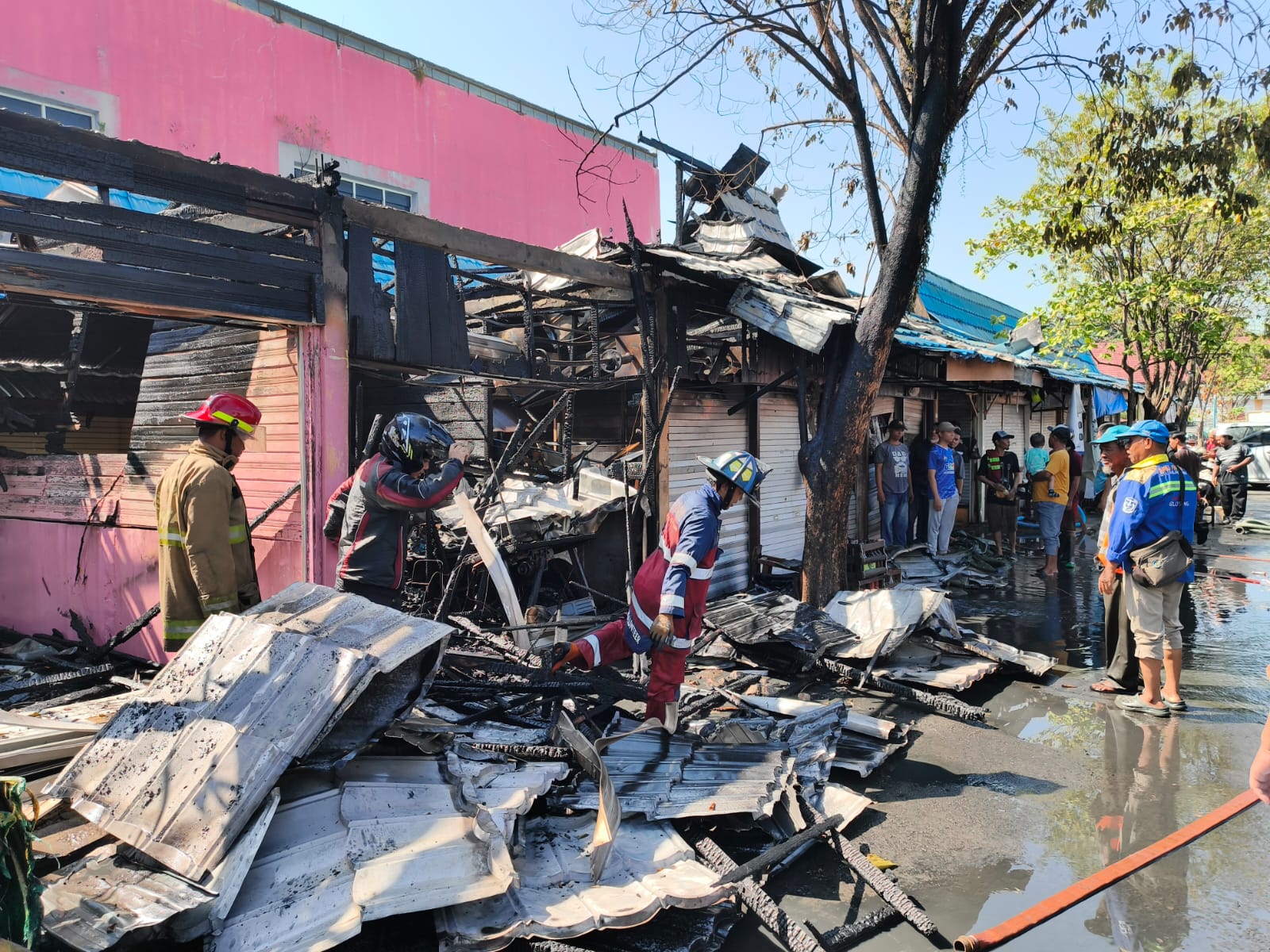 pasca kebakaran di pasar teluk dalam bannjarmasin (Dok/Jodi)