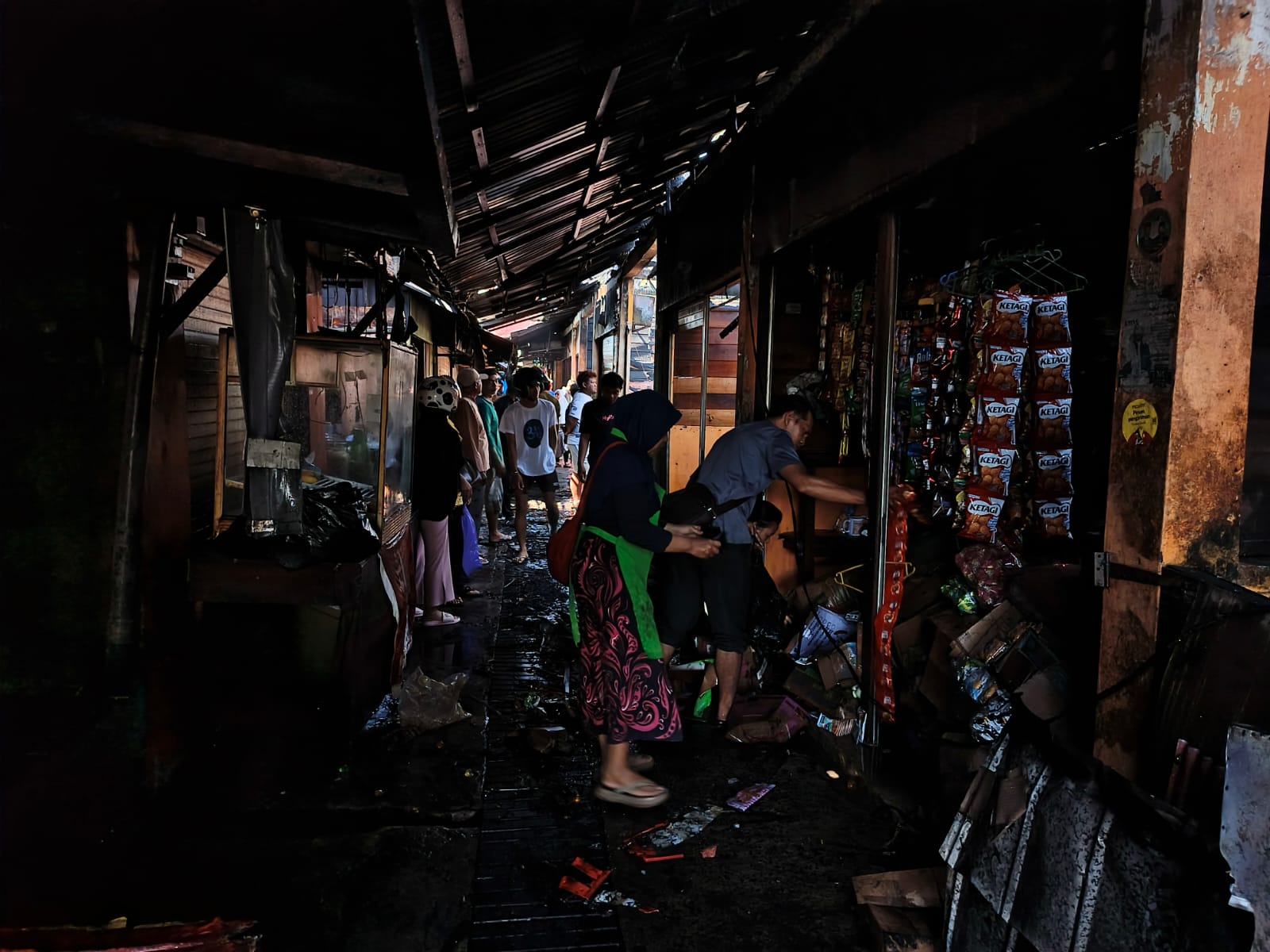 pasca kebakaran di pasar teluk dalam bannjarmasin (Dok/Jodi)