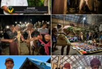 ARUH BATUMBAN – Masyarakat adat Dayak Meratus mengikuti prosesi ritual Aruh Batumban di Balai Adat Desa Batung, Kecamatan Batang Alai Timur, Kabupaten Hulu Sungai Tengah. Tradisi turun-temurun ini menjadi simbol rasa syukur, permohonan keselamatan, serta upaya menjaga harmoni antara manusia, alam dan Sang Pencipta. (foto: istimewa/kolase tangkapan layar )

