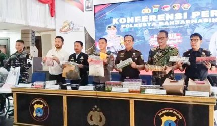 216 Koli Rokok Ilegal dan Dua Kasus Arisan Online Diungkap Polresta Banjarmasin