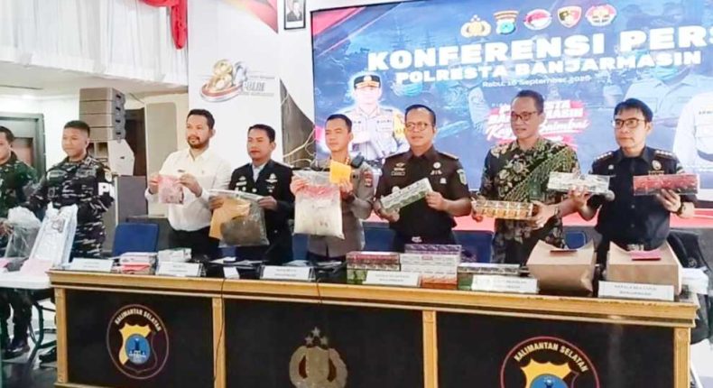 216 Koli Rokok Ilegal dan Dua Kasus Arisan Online Diungkap Polresta Banjarmasin
