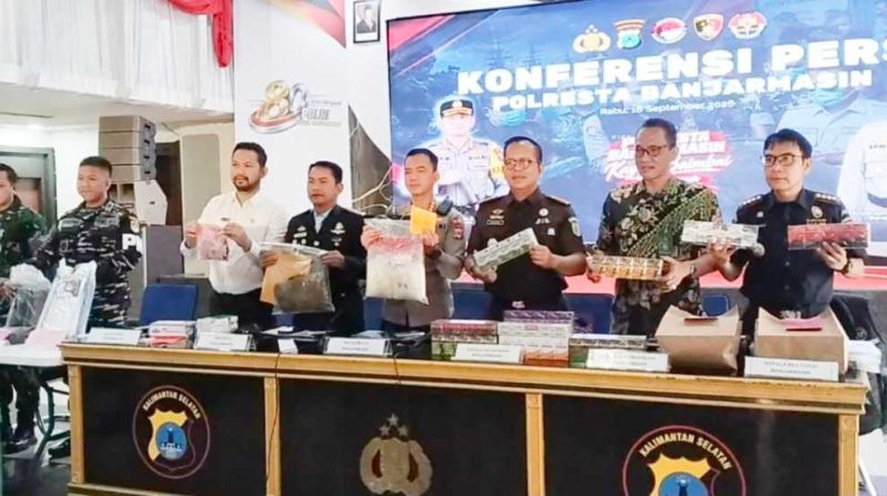 216 Koli Rokok Ilegal dan Dua Kasus Arisan Online Diungkap Polresta Banjarmasin