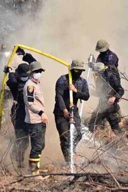 Tim Gabungan Sikat Karhutla di Ring 1 Bandara Syamsudin Noor, 98 Personel Dikerahkan – 90 Persen Api Padam