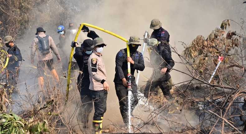 Tim Gabungan Sikat Karhutla di Ring 1 Bandara Syamsudin Noor, 98 Personel Dikerahkan – 90 Persen Api Padam