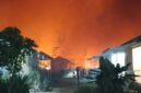 Api karhutla mendekati permukiman di Jl. Tembikar Kanan, Pemurus Dalam, Banjarmasin Selatan, Kamis (10/9) malam. (Ist/tangkapanayar Banuafyp)

