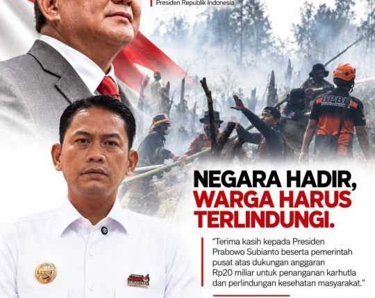TERIMA KASIH, PAK PRESIDEN!  Pemko Banjarmasin Dapat Banpres Rp20 Miliar untuk Penanganan Karhutla